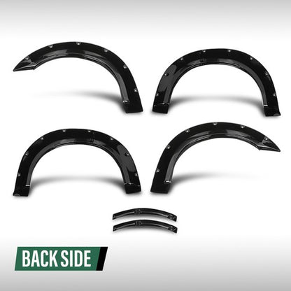 Solid Spare 4pcs Pocket Rivet Bolt On Fender Flares Smooth Black Fit For 93-11 Ford Ranger