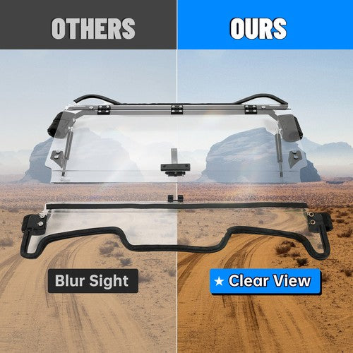 Solid Spare Scratch Resistant Flip Windshield For Polaris RZR XP Turbo S/ 2019+ XP 4 Turbo S