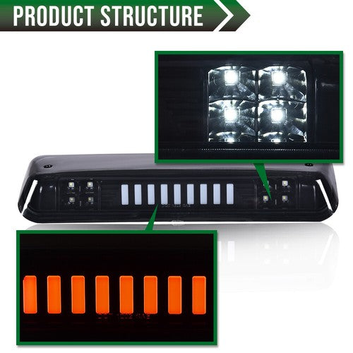 Solid Spare Fit For 04-08 Ford F-150 LED 3rd Third Brake Stop Light Cargo Lamp Black