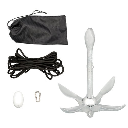 Solid Spare For PWC Canoe Jet Ski 1 × New Marine Kayak Folding Anchor Kit 7.05Lb White