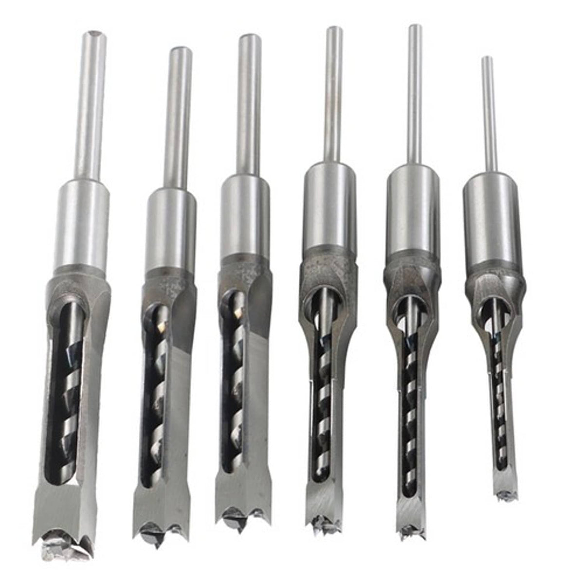 Solid Spare Square Hole Mortise Chisel Drill Bit Tools6.35mm/8mm/9.5mm/12.7mm/14mm/16mm 6Pcs