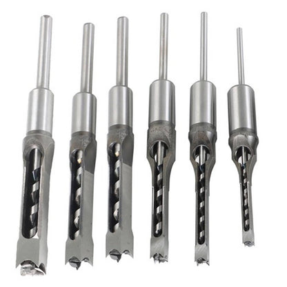Solid Spare Square Hole Mortise Chisel Drill Bit Tools6.35mm/8mm/9.5mm/12.7mm/14mm/16mm 6Pcs