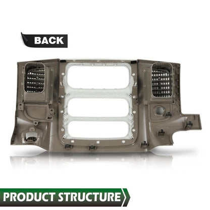 Solid Spare Fit For 2002-2005 Dodge Ram Beige Dash Bezel Silver Radio Surround Vents Trim
