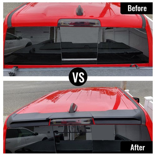 Solid Spare For 2019-2023 24 Dodge Ram 1500 Truck Crew Cab Matte Black Roof Spoiler Wing