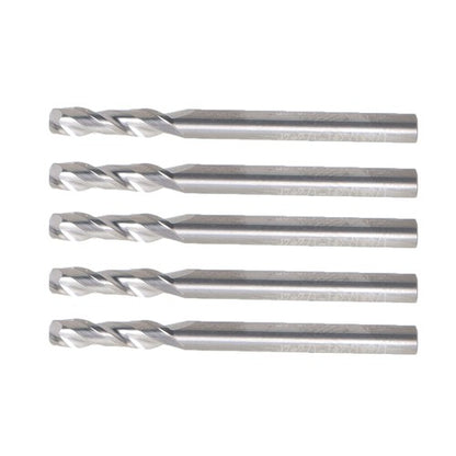 Solid Spare 5 Pack 1/8" Diameter 2 Flute 1/2" LOC 1-1/2" Overall Length Carbide End Mill