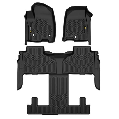 Solid Spare TPE 3 Rows Floor Mats Liner Fit For 21-24 Tahoe Yukon Escalade Bucket Seat