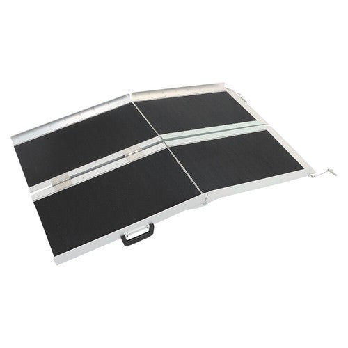 Solid Spare Multi-Fold Aluminum Wheelchair Ramp Motorcycle Loading Ramp 6'L×9.8"W 600lbs US