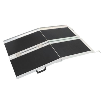 Solid Spare Multi-Fold Aluminum Wheelchair Ramp Motorcycle Loading Ramp 6'L×9.8"W 600lbs US