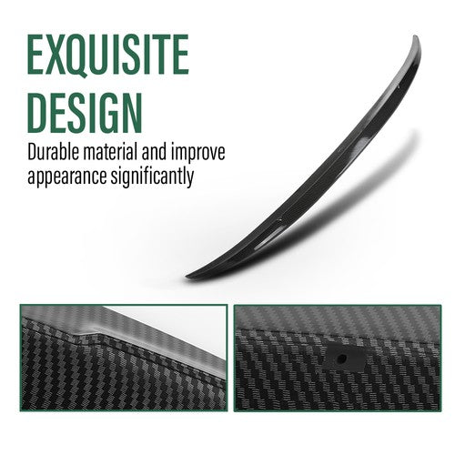 Solid Spare Fit For 2011-2016 BMW 5 Series F10 & M5 Rear Trunk Spoiler Carbon Fiber Look