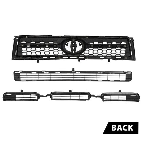 Solid Spare Fit For 2009-2012 Toyota RAV4 Base/Sport Front Bumper Upper Lower Grille Set