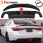 Glossy Black Rear Bumper Diffuser & Rear Spoiler Fit for 2018-2023 Infiniti Q50