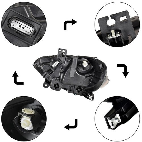 Solid Spare Front Headlights LED DRL Clear Lamp Driver Left Side For Ford Mustang 2018-2020