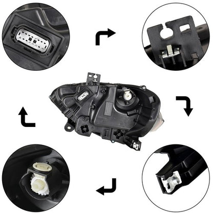 Solid Spare Front Headlights LED DRL Clear Lamp Driver Left Side For Ford Mustang 2018-2020