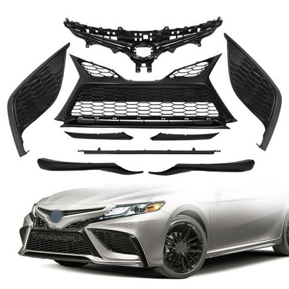 Solid Spare Black For Toyota Camry SE 2021-2023 9pcs Fog Light Bezel Set Front Grille Trim
