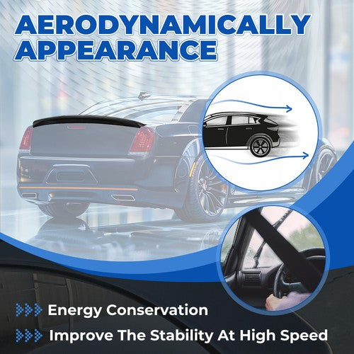 Solid Spare For 2011-2023 Chrysler 300 300S MATTE BLACK Trunk Rear Spoiler Wing Lip
