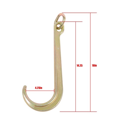 Solid Spare 15 Inch J Hook 5400 lbs G70 Roll Back Clevis for Tow Chain Truck and Trailer