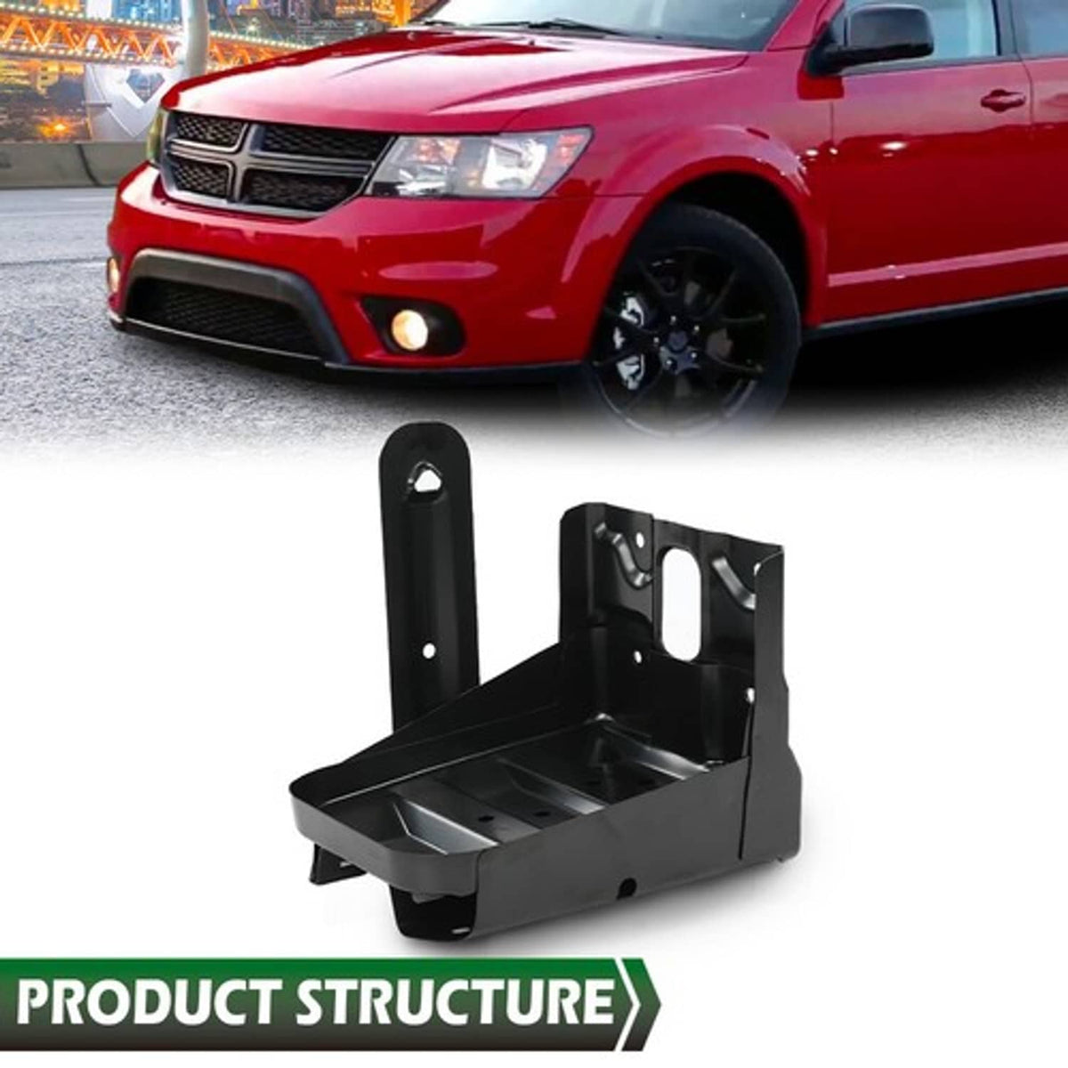 Solid Spare Fit For 09-20 Dodge Journey #5178247AB Battery Tray Bracket Black New