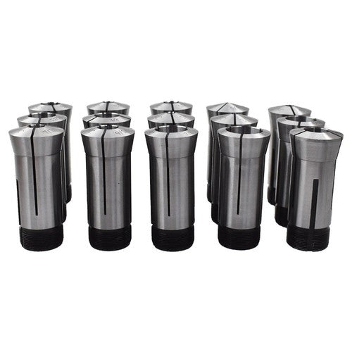 Solid Spare 15 Piece Set 1/8"-1" Capacity TIR 0.0005" High Precision 5C Round Collet