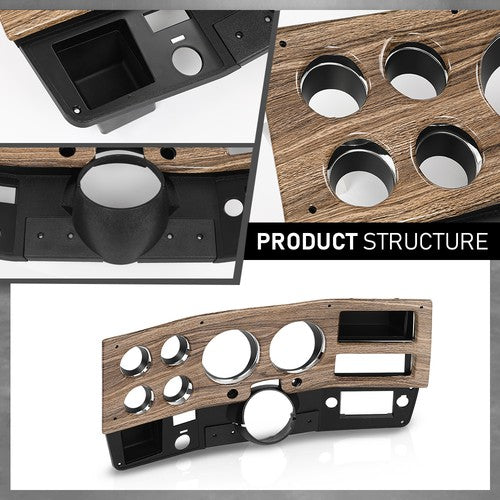 Solid Spare Dash Bezel Gauge Cluster Cover Fit For 1975-1980 Chevy GMC Pickup Truck W/o A/C