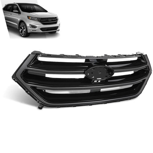 Solid Spare Front Bumper Upper Grille W/ Camera Hole Fit For 2015 2016 2017 2018 Ford Edge