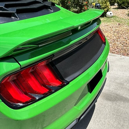 Solid Spare CARBON FIBER LOOK TRUNK PANEL DECKLID REAR TRIM COVER FOR 2015-2023 MUSTANG GT