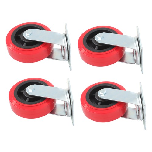Solid Spare 4 Pack 6 Inch Polyurethane Heavy Duty Swivel Caster Wheels 4000Lbs Load Capacity