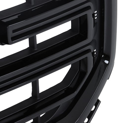 Solid Spare Fit For GMC Sierra 1500 2016 2017 2018 Gloss Black Plastic Front Bumper Grille