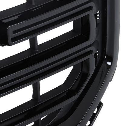 Solid Spare Fit For GMC Sierra 1500 2016 2017 2018 Gloss Black Plastic Front Bumper Grille