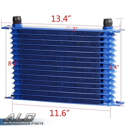 Solid Spare Universal 15 Row AN10 Aluminum Engine Oil Cooler Thermostat Adaptor Kit + 7" Fan