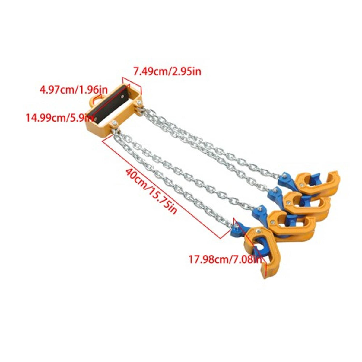 Solid Spare Chain Drum Lifter 4400 lbs Loading Capacity for 55 Gallon Drums Forklift Hoist