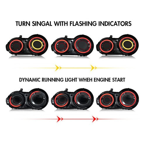 For 2007-2017 Nissan GTR GT-R R35 A Pair Fit Rear Lamps Assembly LED Tail Light