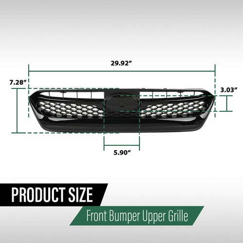 Solid Spare Front Upper Bumper Grille Honeycomb Grill Fit For 2015-2017 Subaru WRX STI