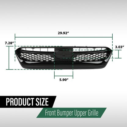 Solid Spare Front Upper Bumper Grille Honeycomb Grill Fit For 2015-2017 Subaru WRX STI
