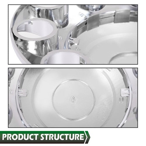 Solid Spare Silver Front Axle Wheel Cover with Hub Cap 33mm Lug Nuts For Semi Truck Set of 2