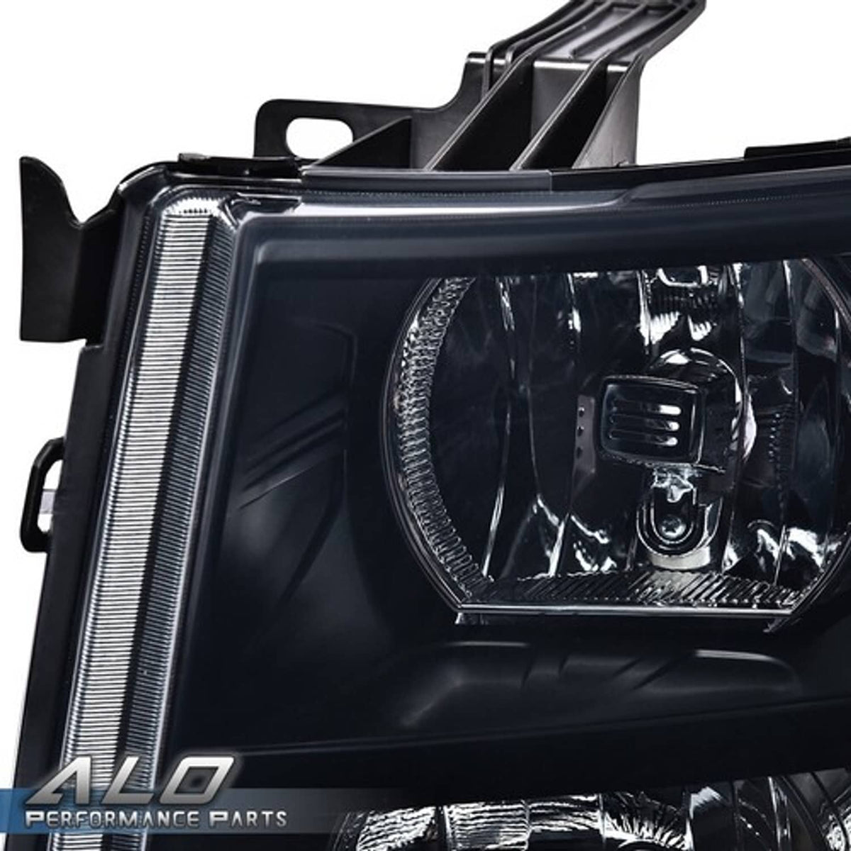 Solid Spare Fit For 07-13 Chevy Silverado 1500/2500/3500 Smoke Lens Black Housing Headlights
