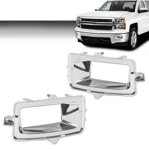 Solid Spare Fit For 2014-2015 Chevrolet Silverado 1500 Fog Light Trim Right+Left Side