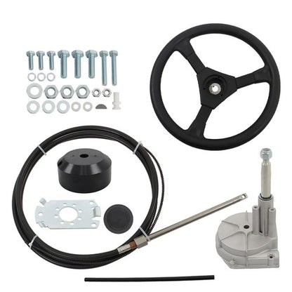 Solid Spare 12 Feet Boat Rotary Steering System Outboard Marine With 12' Steering Cable Kit