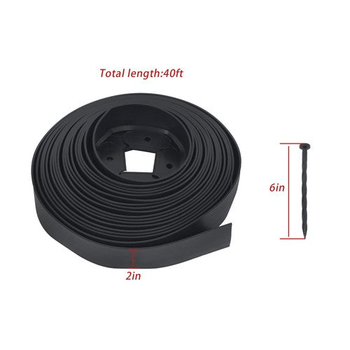 Solid Spare No-Dig Garden Edge 40 FT Lawn Border L-shaped Landscape Edging Border Kit