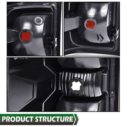 Solid Spare Tail Lights Fit For 2014-2018 Chevy Silverado 1500 2500 HD 3500 HD Brake Lamps