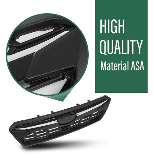 Solid Spare Fit For 2020-2022 Subaru Outback Front Bumper Upper Grille Grill Black Chrome