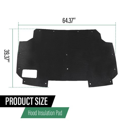 Solid Spare Fit For 1987-1991 Ford F150 F250 F350 Bronco Hood Insulation Pad Heat Blanket