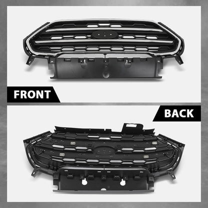 Solid Spare Fit For 2018-2022 Ford Ecosport Front Bumper Upper Grille Grill Black & Chrome