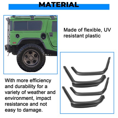 Solid Spare 8Pcs Fender Flares overfender W/ hardware For Hummer H1 /Humvee /HMMWV