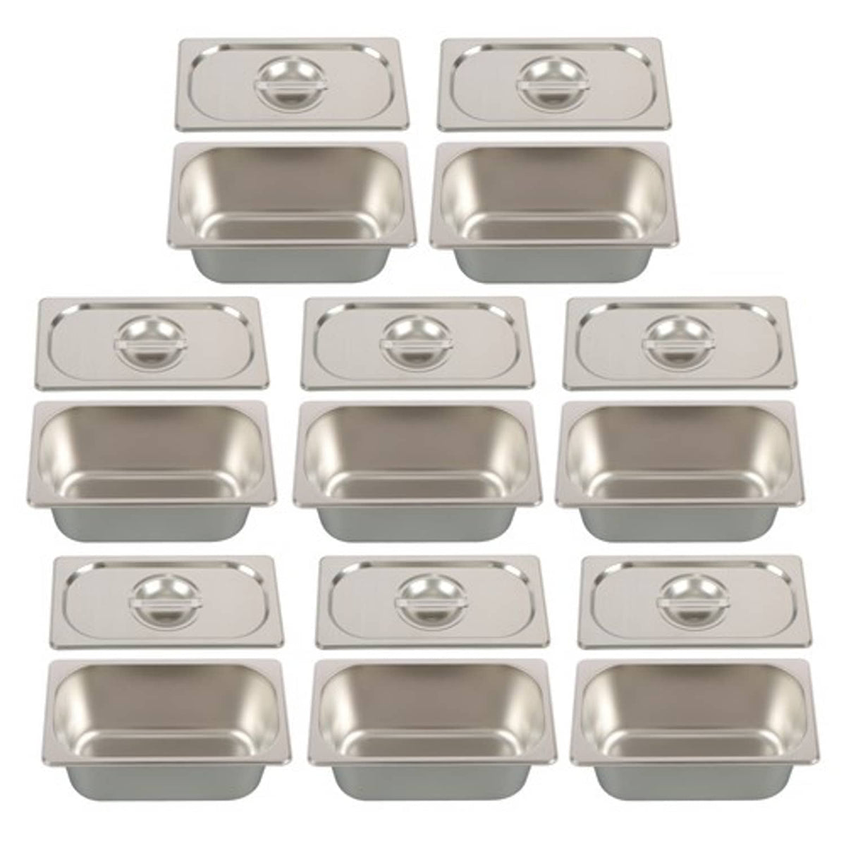 Solid Spare Steam Table Pans 1/3 Size 6" Deep Thickened 8 Pieces with Non-Stick Coating