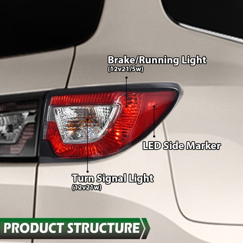 Solid Spare Tail Light Fit For 2013-2017 Chevrolet Traverse Passenger Side Outer With Bulb