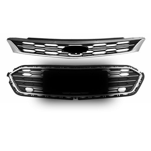 Solid Spare Front Upper Middle Lower Grille For Chevrolet Cruze 2016 2017 2018 Chrome New