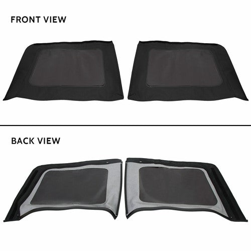 Solid Spare Fit Jeep Wrangler 4 DR JK Soft Top 2007-2009 Tinted Windows Black Sailcloth