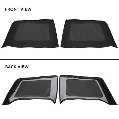 Solid Spare Fit Jeep Wrangler 4 DR JK Soft Top 2007-2009 Tinted Windows Black Sailcloth