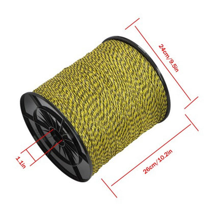Solid Spare Yellow & Black 5050 Feet 1540 Meters 1/8" 6 Stainless Steel Strands Fence Wire