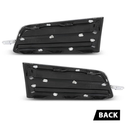 Solid Spare Fit For 2013-2015 Cadillac XTS Front Bumper Insert Fog Light Cover Left+Right